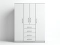 Armadio - Legno ingegnerizzato - Metallo - 142 x 56 x 192 cm - Bianco - Stile essenziale