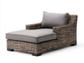 Lettino prendisole - rattan-legno-tessuto - 170 x 91 x 85 cm - grigio tortora-marrone cenere - stile contemporaneo con seduta ampia