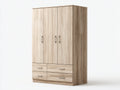 Armadio - Legno ingegnerizzato - Metallo - 120 x 52 x 180 cm - Rovere chiaro - Stile moderno