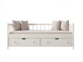 Divano letto - MDF-Legno di pino-Metallo - 210 x 100 x 88 cm - Bianco - Stile scandinavo con cassetti contenitore