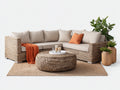 Divani da esterno - Fibra intrecciata-tessuto-metallo - 250 x 200 x 78 cm - Beige-marrone naturale - Stile boho contemporaneo
