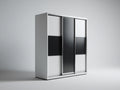 Armadio - Legno ingegnerizzato - Metallo - 150 x 58 x 195 cm - Bianco-Nero - Stile contemporaneo