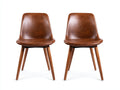 Sedia da pranzo - legno-similpelle-metallo - 50 x 57 x 85 cm - marrone-legno naturale-nero - stile industriale moderno